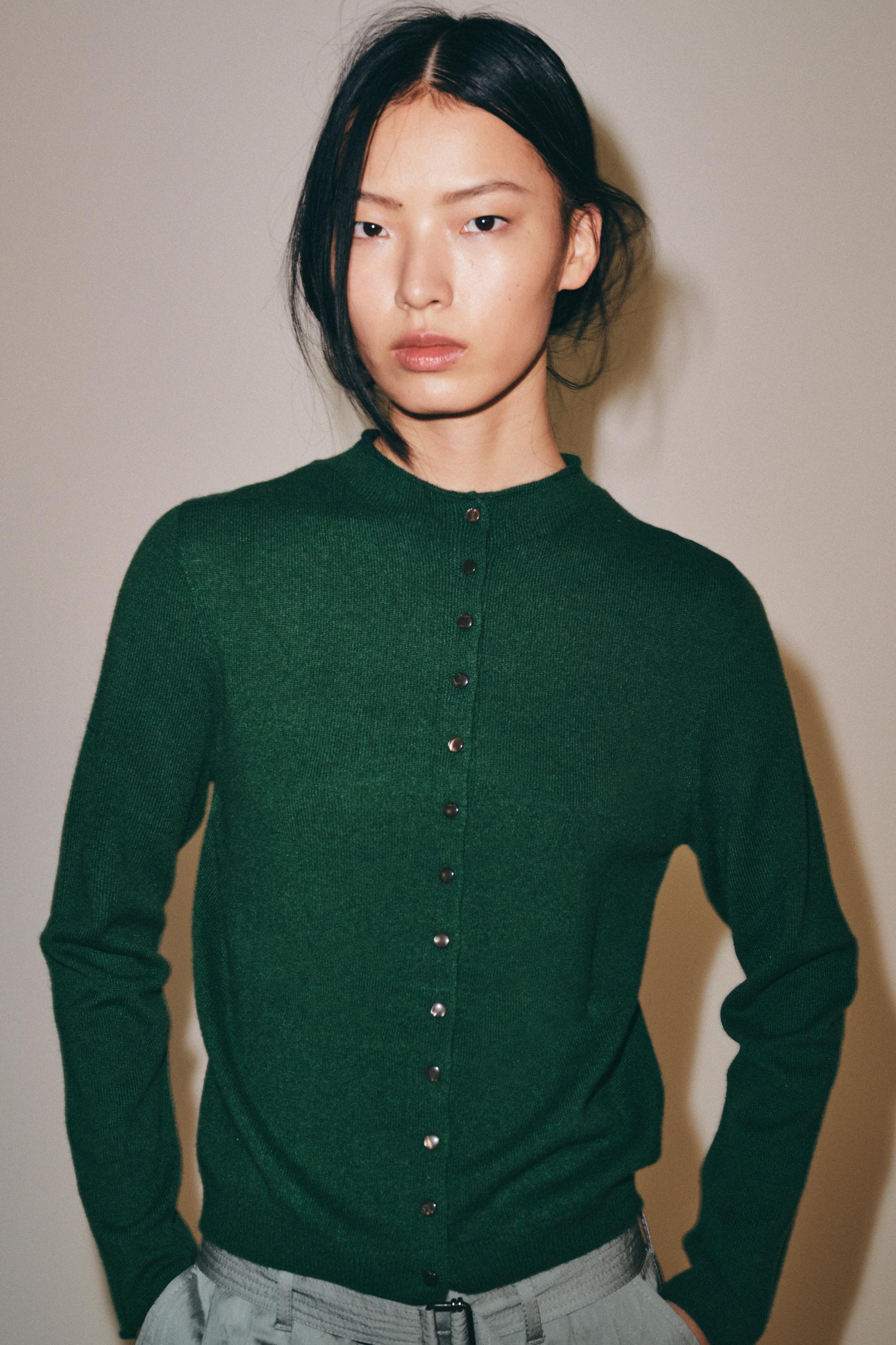 100% CASHMERE MOCK NECK JACKET